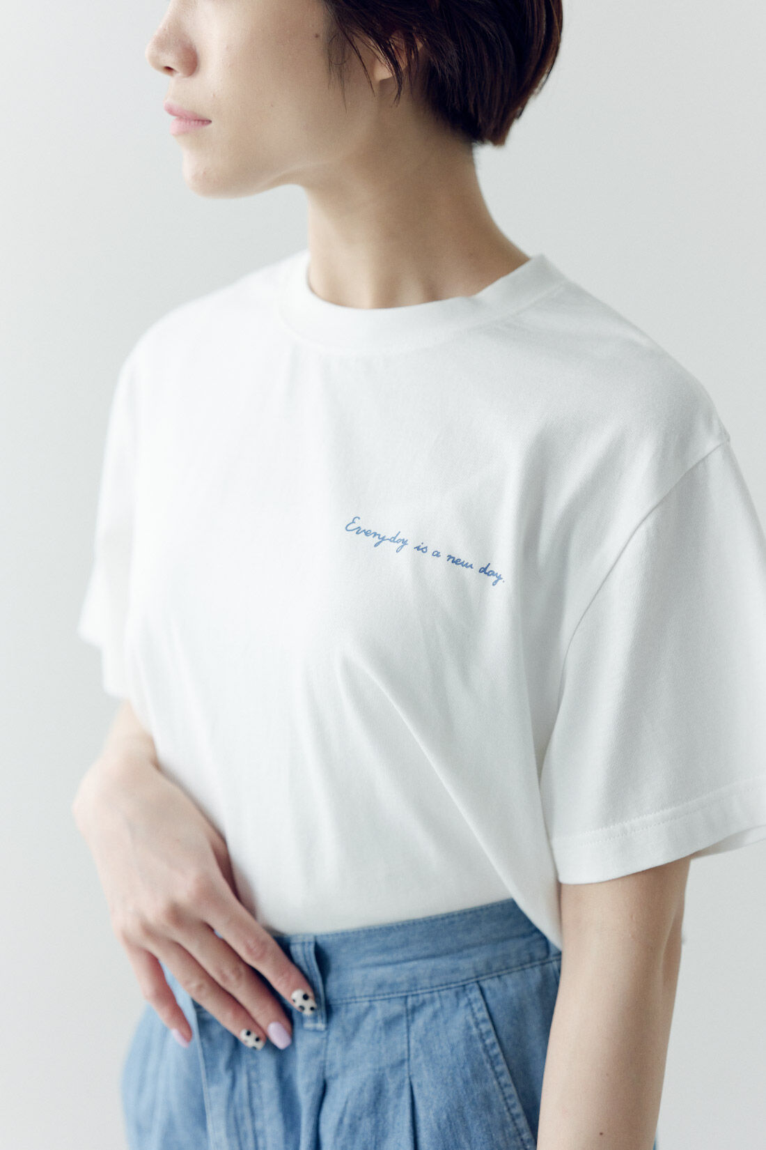 Real Stock|THREE FIFTY STANDARD×SHOKO TAKAHASHIコラボ　Boy ＆ Cat Tシャツ〈ホワイト〉