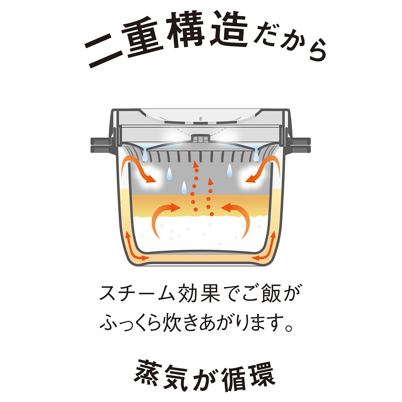 realstock [リアルストック]（Express BOX）|エスキューブキッチンズ　2重容器で蒸気が循環　電子レンジでふっくら炊ける　スチームライスクッカー〈1合用〉