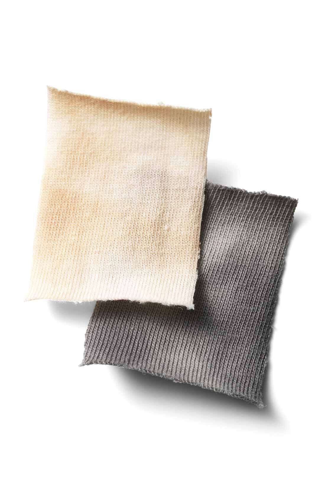 Real Stock|MEDE19F　タイダイTシャツ〈ベージュ〉|適度な厚みのある、ナチュラルな綿100％のカットソー。洗っても型くずれしにくい素材です。