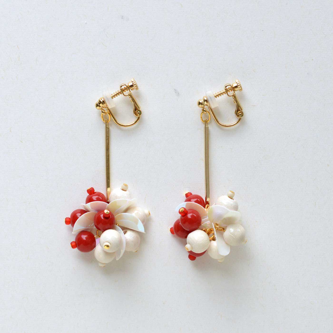 realstock [リアルストック]（Express BOX）|A Little Kit for Handcraft スパンコールのイヤリングキット工具付き|2.Berry Milk（red×white)　ベリーミルク