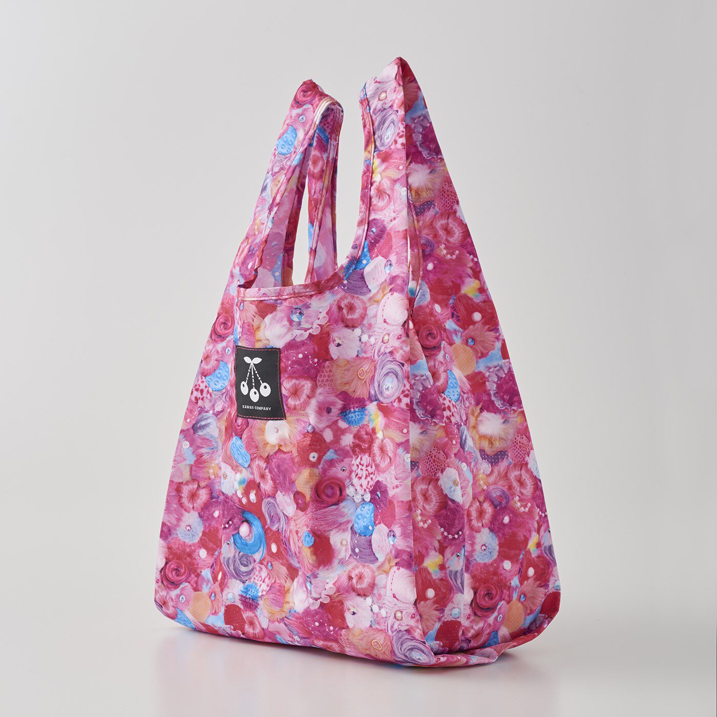 realstock [リアルストック]（Express BOX）|KAWAII COMPANY　目を引く→気がきく→まちたっぷりミニエコバッグ|サイドのまち幅が広いから、コンビニやテイクアウトの持ち帰りにぴったりです。