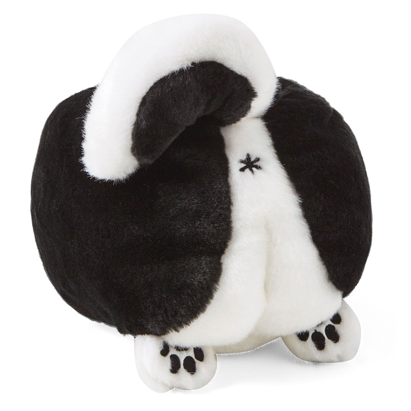 realstock [リアルストック]（Express BOX）|黒いの出ました！ 忠犬 SHIBA BLACK|大好評のおしりシリーズ、今度は黒柴バージョンで登場！「色、変えただけでしょ？」と侮るなかれ。色の切り替えラインやサイズまで、黒柴らしいおしりを追求。しかも自慢の巻き尾をさわると「ピイッ！」と吠えて威嚇。すっかりひるんだ悪者は、ポッケに手出しできないという寸法。おしりなのにあったまい〜い！
