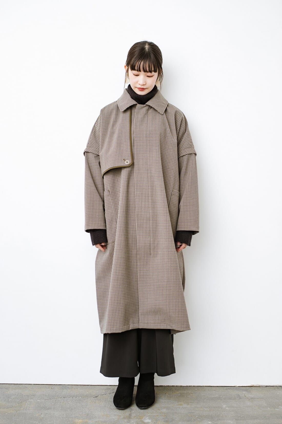 realstock [リアルストック]（Express BOX）|Ｆ／ＣＥ． CHECK BONDING STAND FALL COLLAR CT〈ベージュ系その他〉