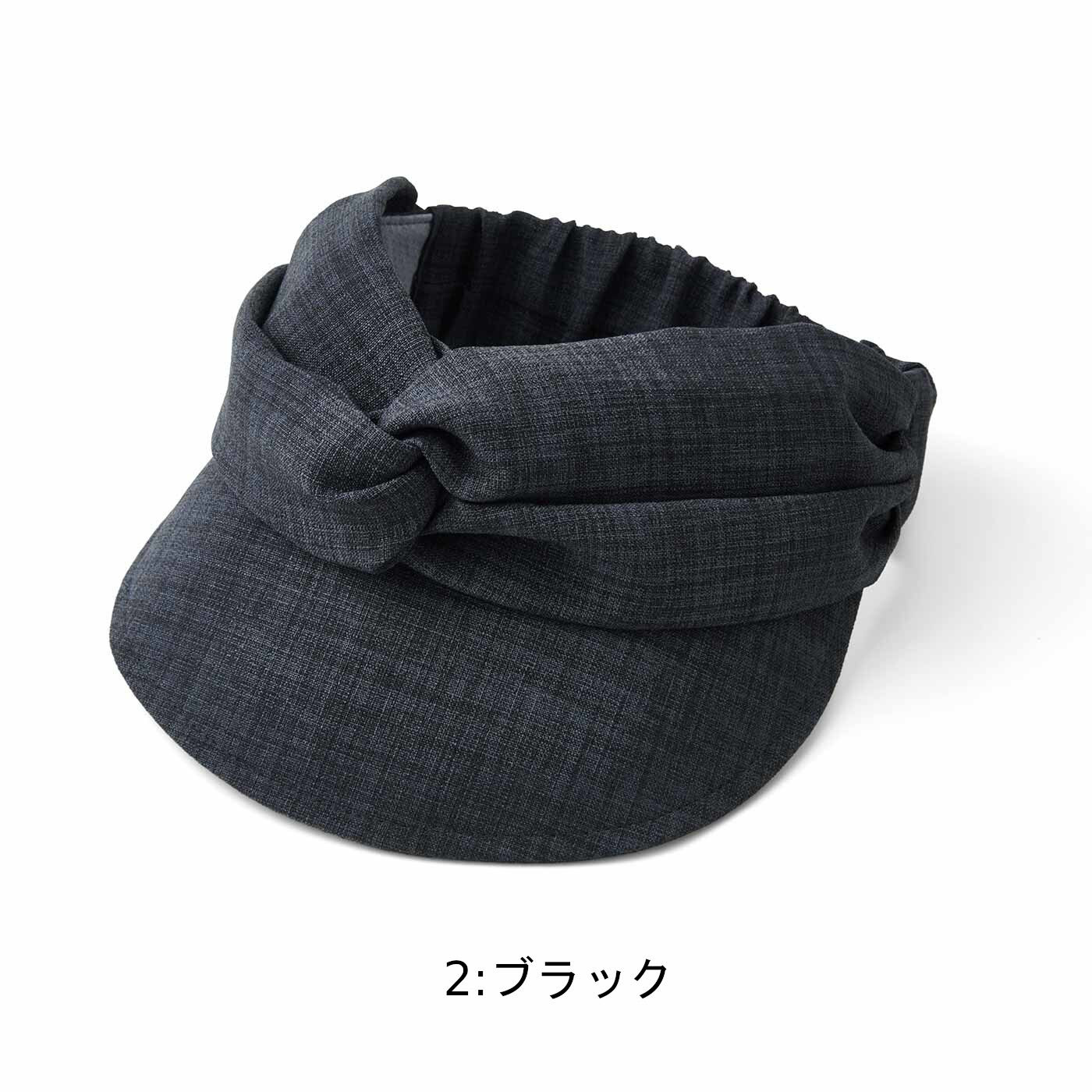 Real Stock|ラミプリュス　ターバンとサンバイザーのいいとこどり！ 吸水速乾UVカット 洗えるターバイザー|2：ブラック