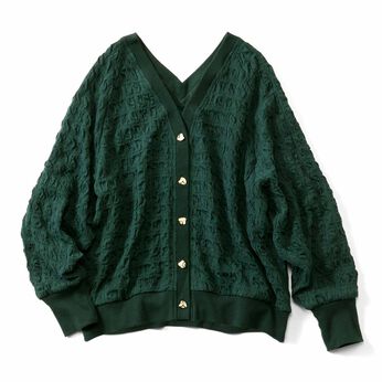 Real Stock | ぽこぽこカーディガン〈グリーン〉ＩＥ