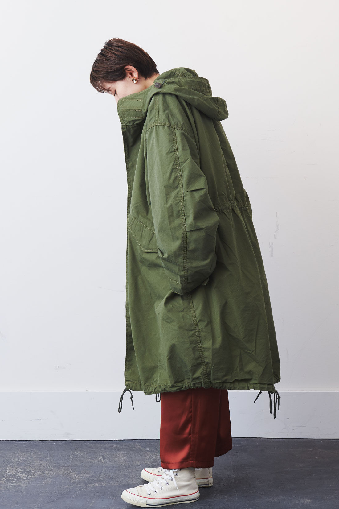 Real Stock|MEDE19F 〈SELECT〉 Lee MILITARY FISHTAIL PARKA〈KHAKI〉|モデル身長：164cm　着用サイズ：M