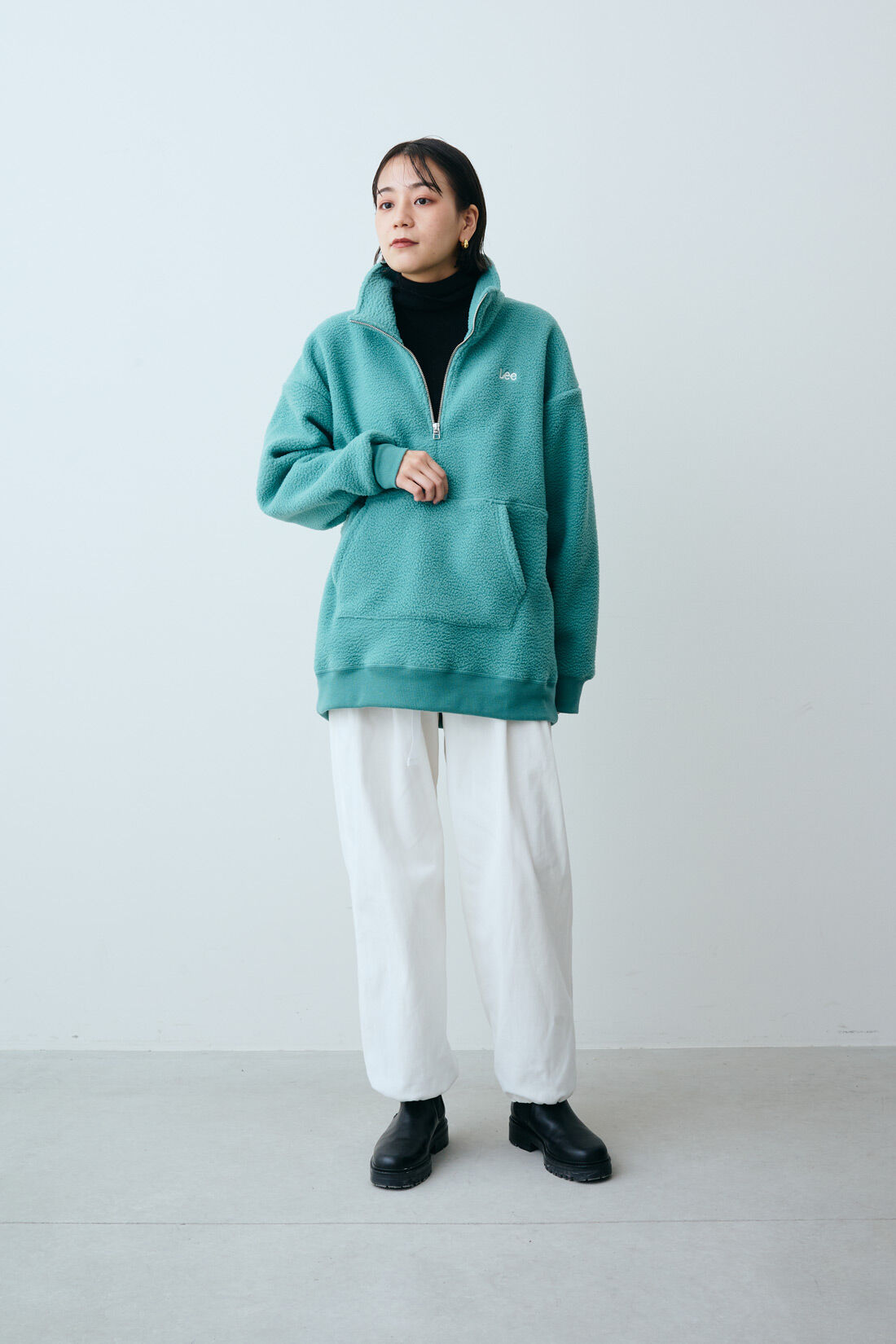 MEDE19F 〈SELECT〉【Lee】ハーフジップボアフリース｜Real
