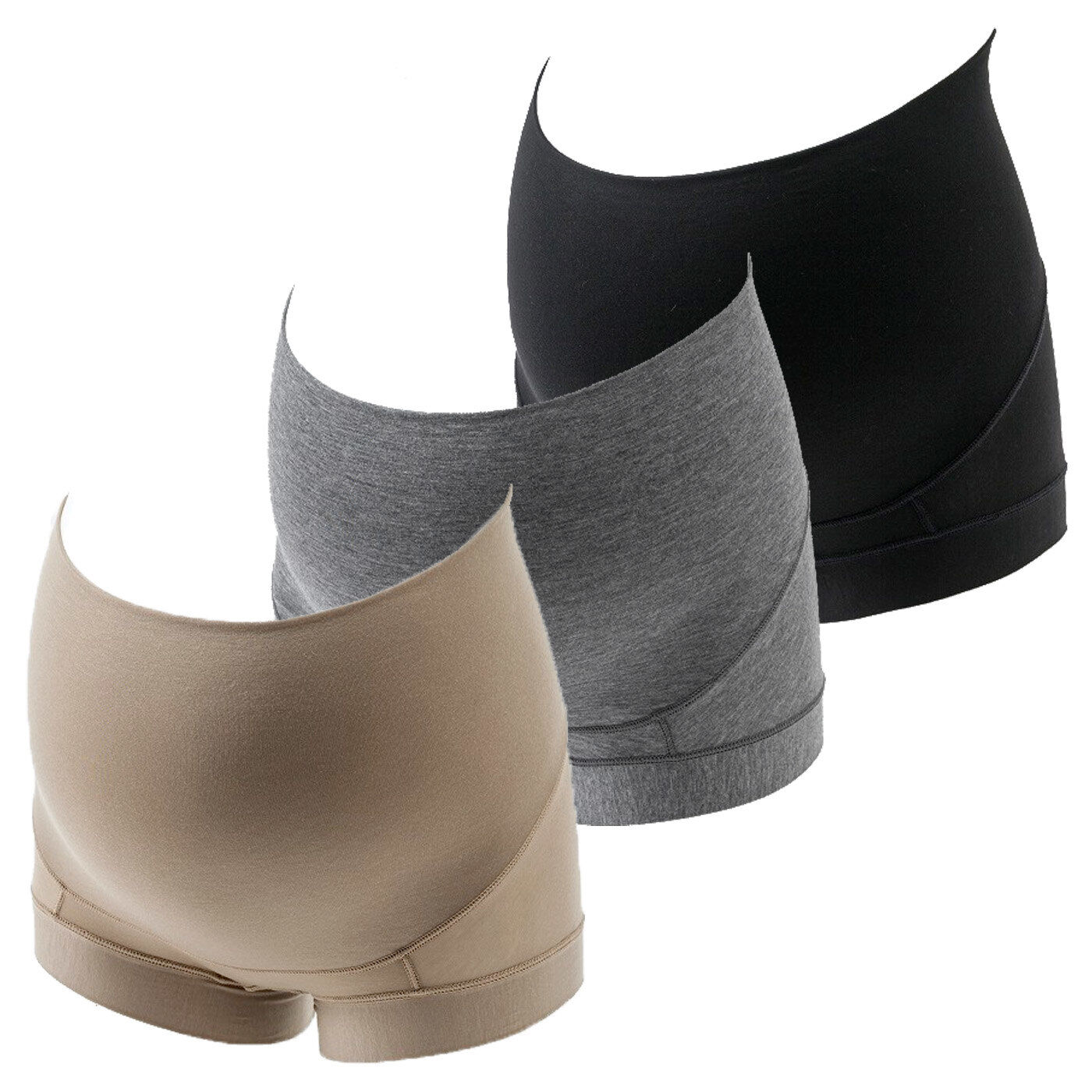 Real Stock|【3～10日でお届け】［Mama select］マタニティから産後も使える　超立体設計とのびやか素材でやさしくフィット　マタニティショーツ〈モカ〉