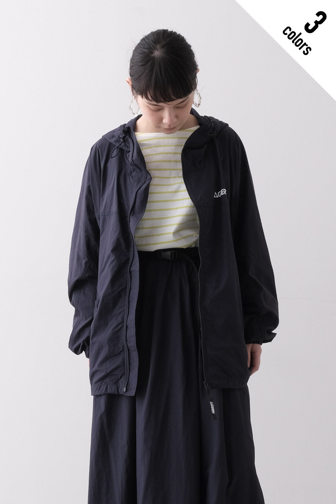 realstock [リアルストック]（Express BOX）|MEDE19F 〈SELECT〉 GERRY PACKABLE JACKET|3：ダークネイビー　モデル身長：157cm