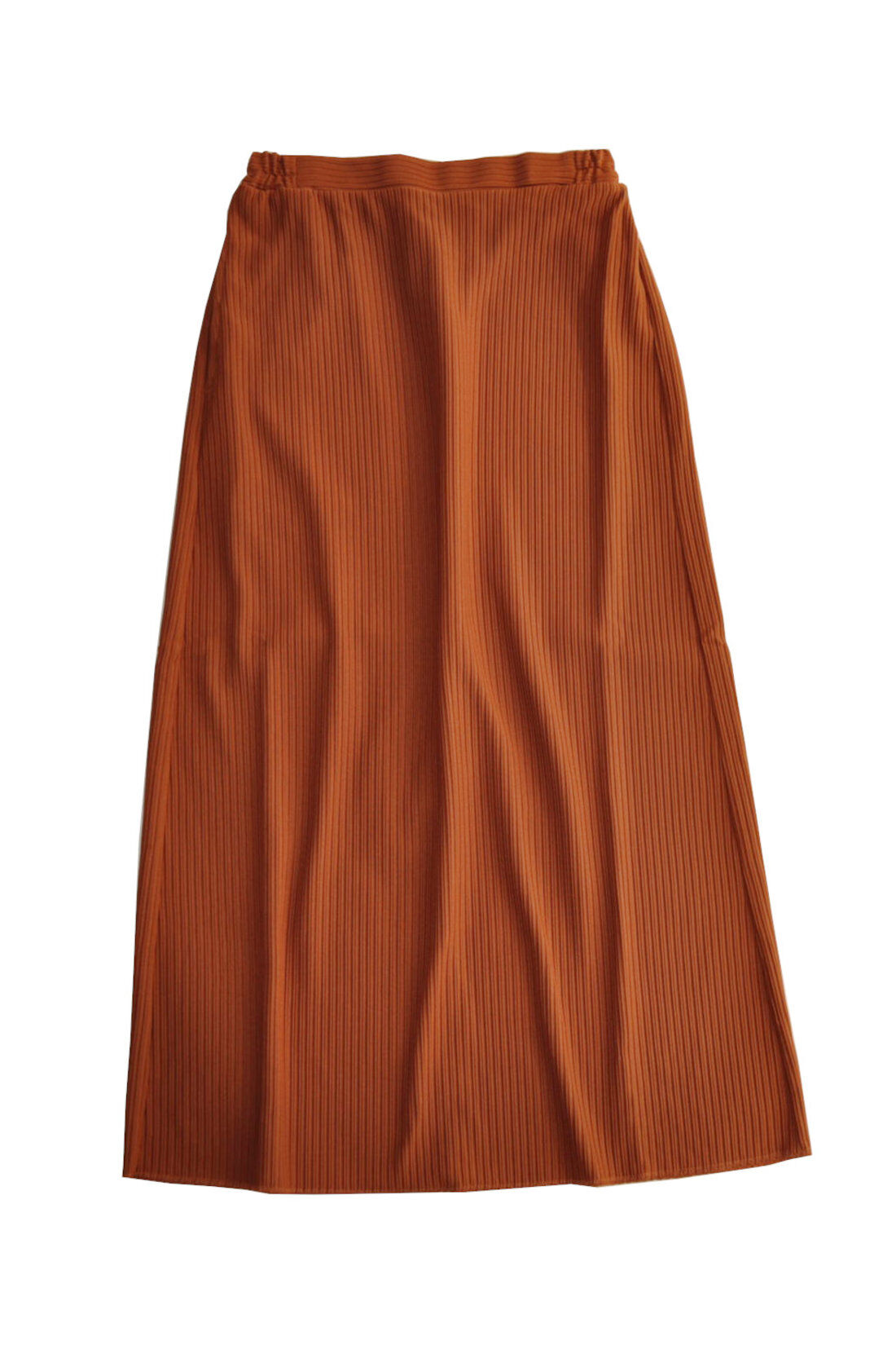 Real Stock|IEDIT[イディット]　ニットライクなリップルカットソー素材で仕立てた らくちんきれいなIラインスカート〈5〉