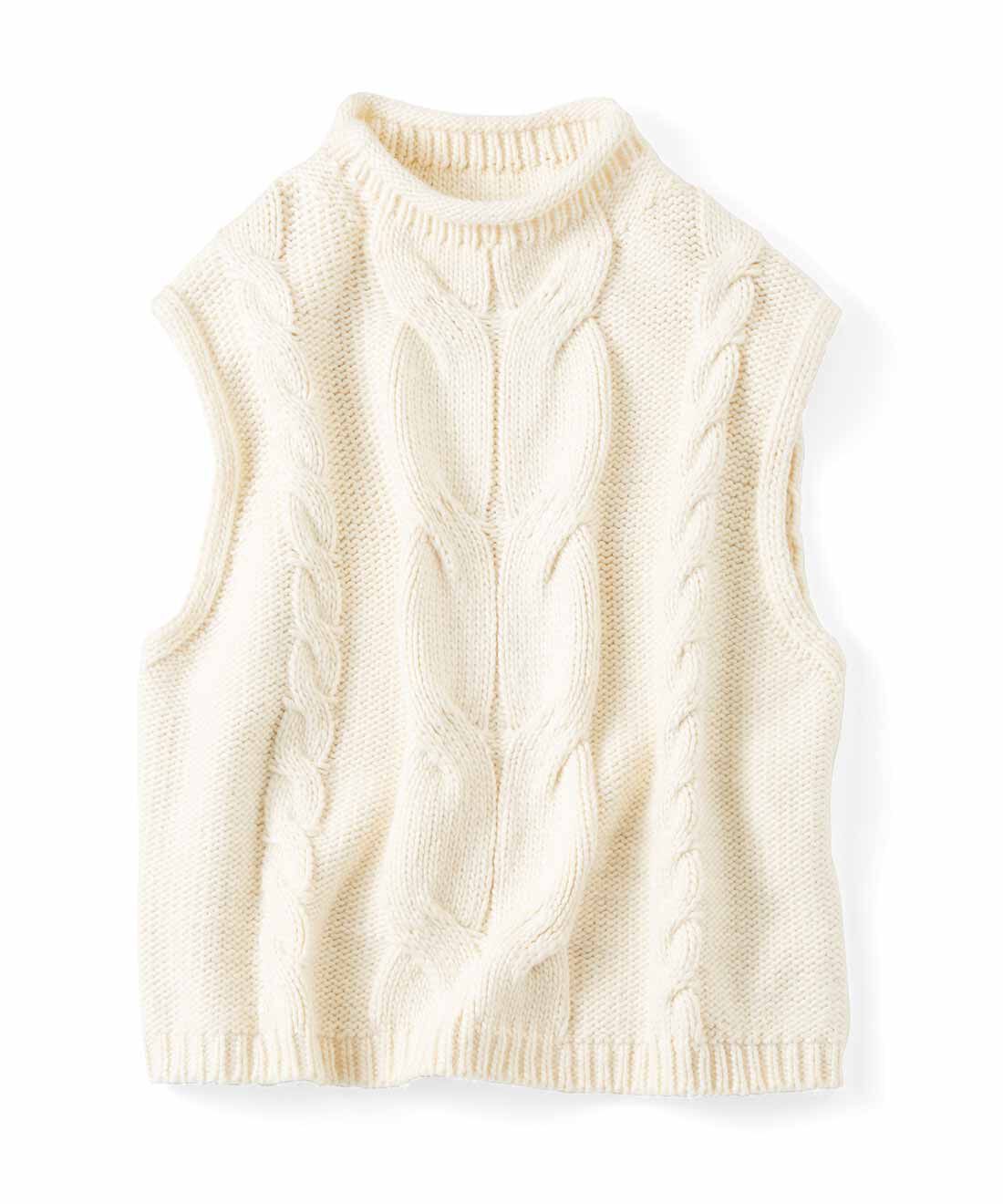 realstock [リアルストック]（Express BOX）| 【3～10日でお届け】リブ　イン　コンフォート　重ねるだけでこなれコーデが完成する　ざっくりニットベスト〈アイボリー〉|アイボリー