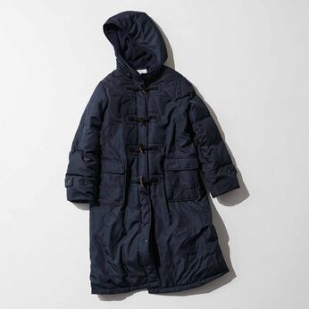 Real Stock | くぼっち ロングダッフルダウンコート〈チャコールネイビー〉