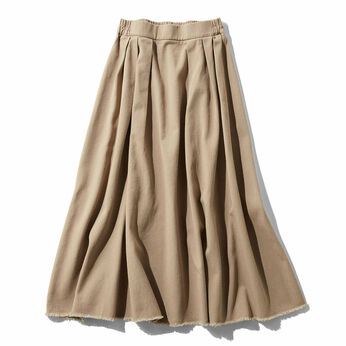 Real Stock | タックフレアースカート〈ベージュ〉ＩＥ
