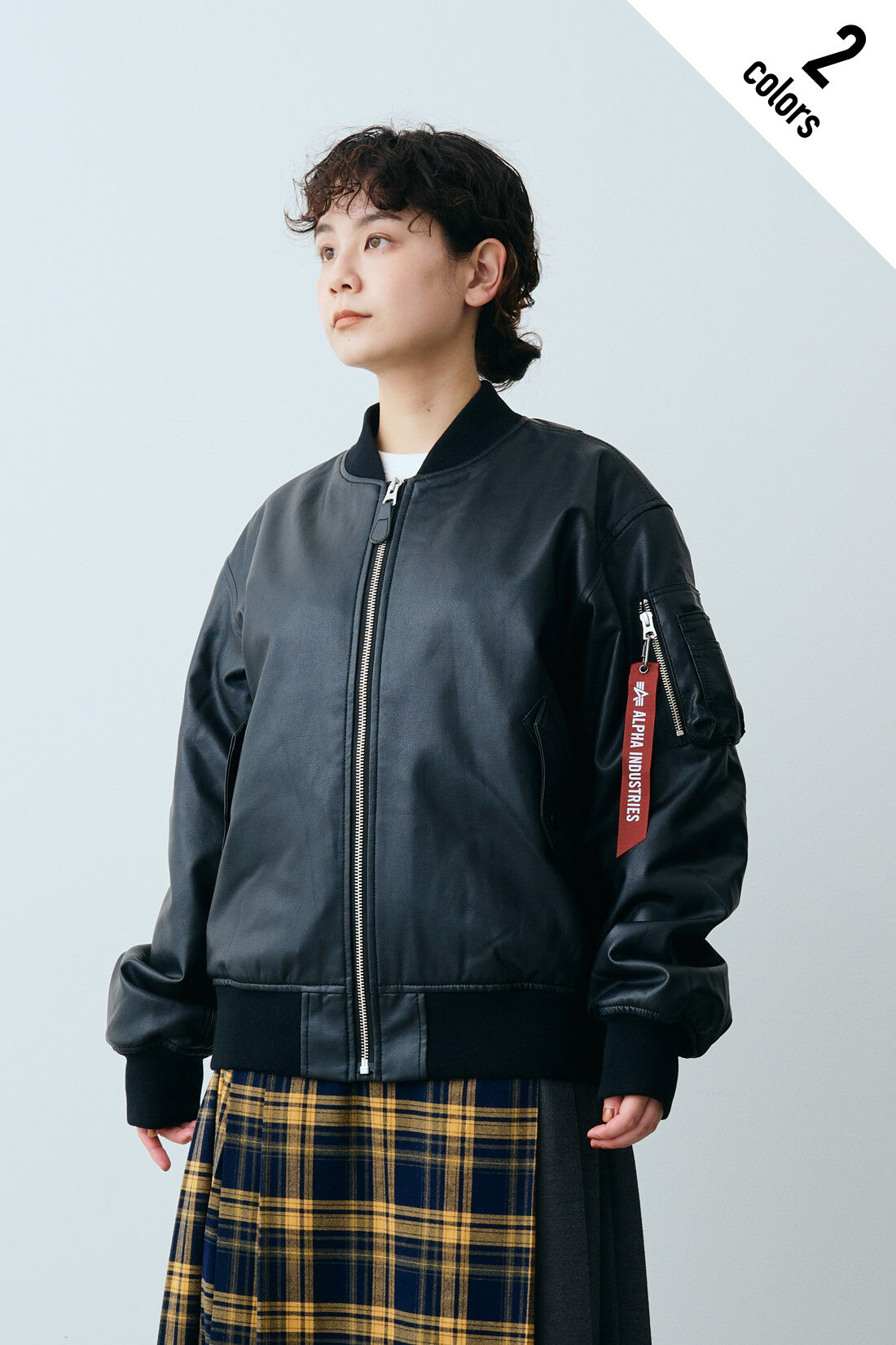 MEDE19F 〈SELECT〉【Alpha Industries】フェイクレザー MA-1
