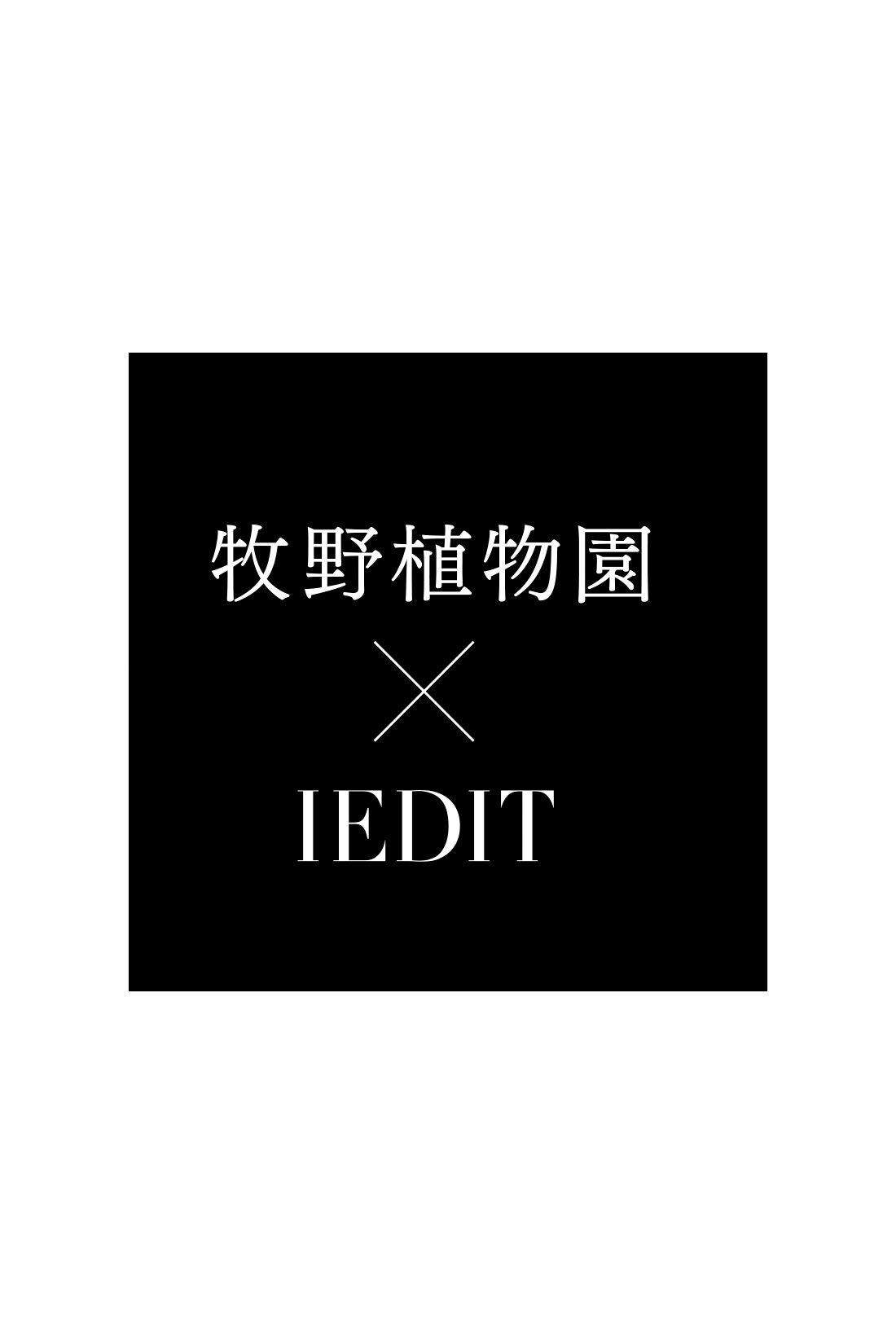 Real Stock|牧野植物園×IEDIT[イディット]コラボ 牧野博士の描いた植物図プリントTシャツ〈チャコール〉
