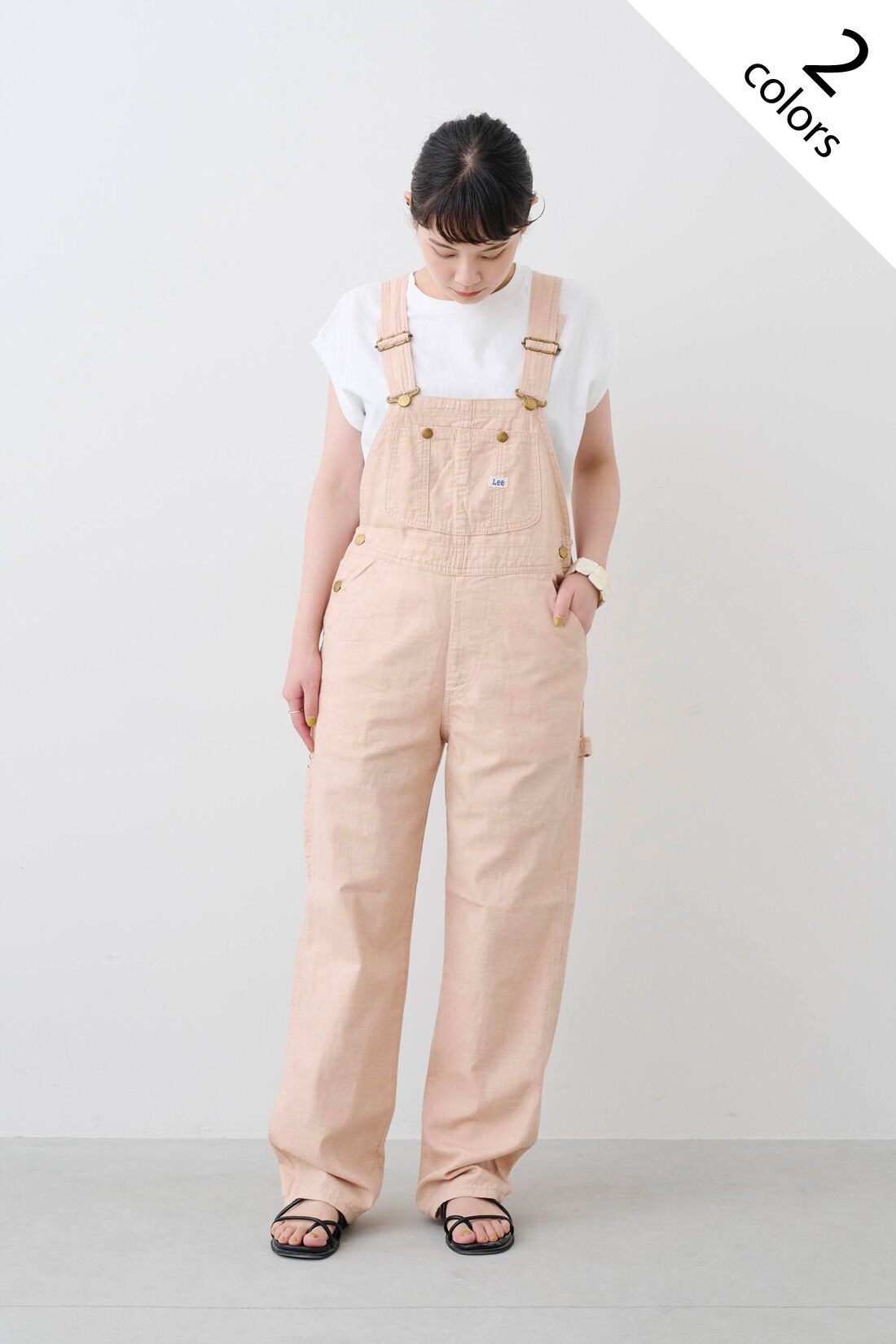 Real Stock|MEDE19F 〈SELECT〉 Lee DUNGARESS　オーバーオール|2：ルイボス・モデル身長：157cm