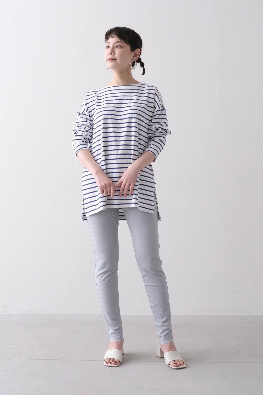 realstock [リアルストック]（Express BOX）|MEDE19F 〈SELECT〉 Lee　ジェギンス　カラースキニー|２：ライトブルーグレー　モデル身長：157cm