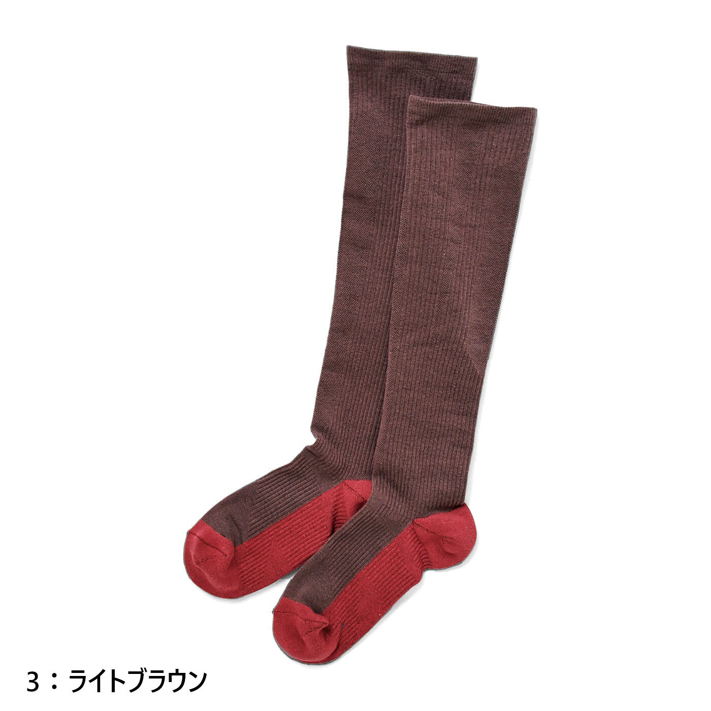 Real Stock|足裏意識で美姿勢を目指そう　ヨガ気分着圧ハイソックス|〈ライトブラウン〉
