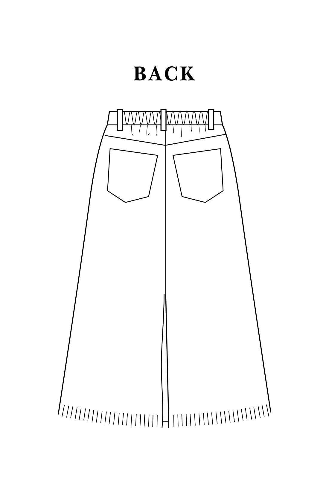 Real Stock|IEDIT[イディット]　小森美穂子さんコラボ すっきりはけるデニムロングスカート〈ホワイト〉|前はすらりと見せて、後ろはゴム仕様のウエストとすそスリットで着やすい工夫満載。