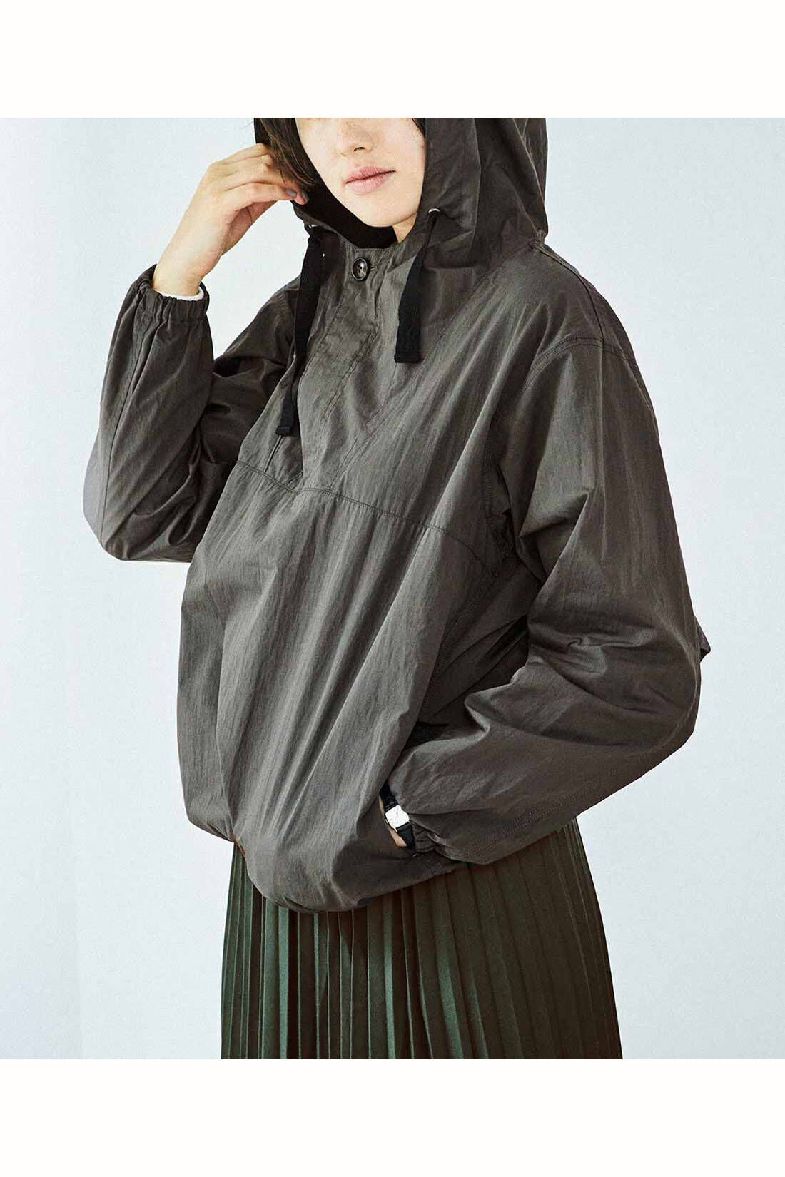 Real Stock|THREE FIFTY STANDARD　コットンナイロン混の撥水（はっすい）アノラック〈チャコール〉