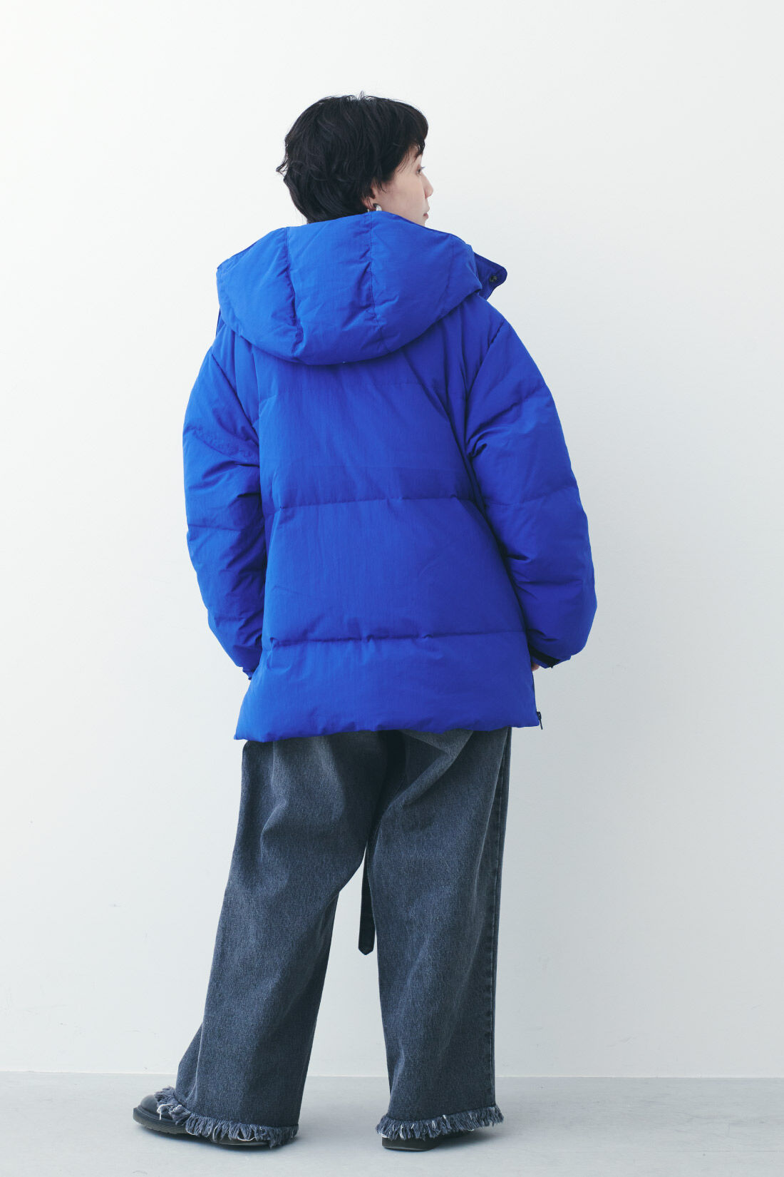 Real Stock|MEDE19F 〈SELECT〉 GERRY BASIC DOWN JACKET|5：BLUE　モデル身長：157cm