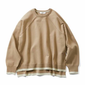 Real Stock | 配色バウンシーニット〈ベージュ〉ＩＥ