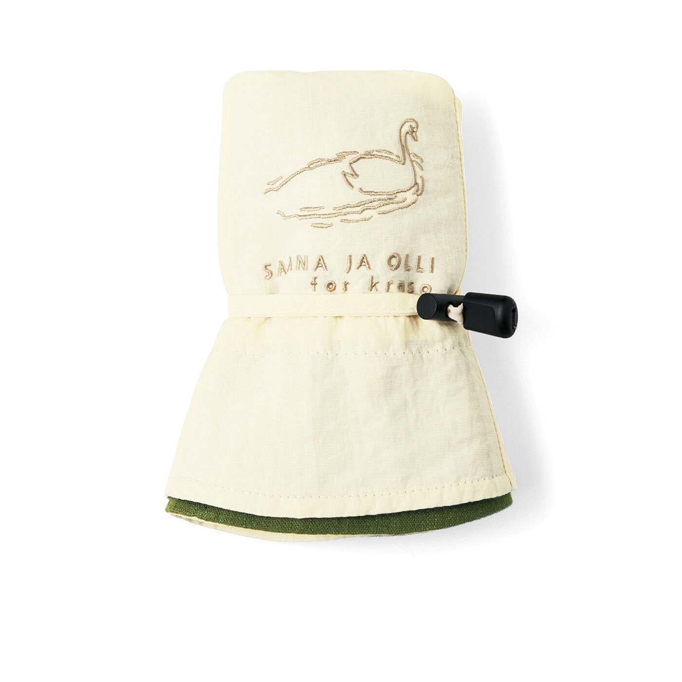 realstock [リアルストック]（Express BOX）|サーナ ヤ オッリ　しぼってサイズや形が変えられる　片面はっ水のリバーシブルスズランUVハット|たたんでしぼりひもに通せばコンパクトに持ち運べます。