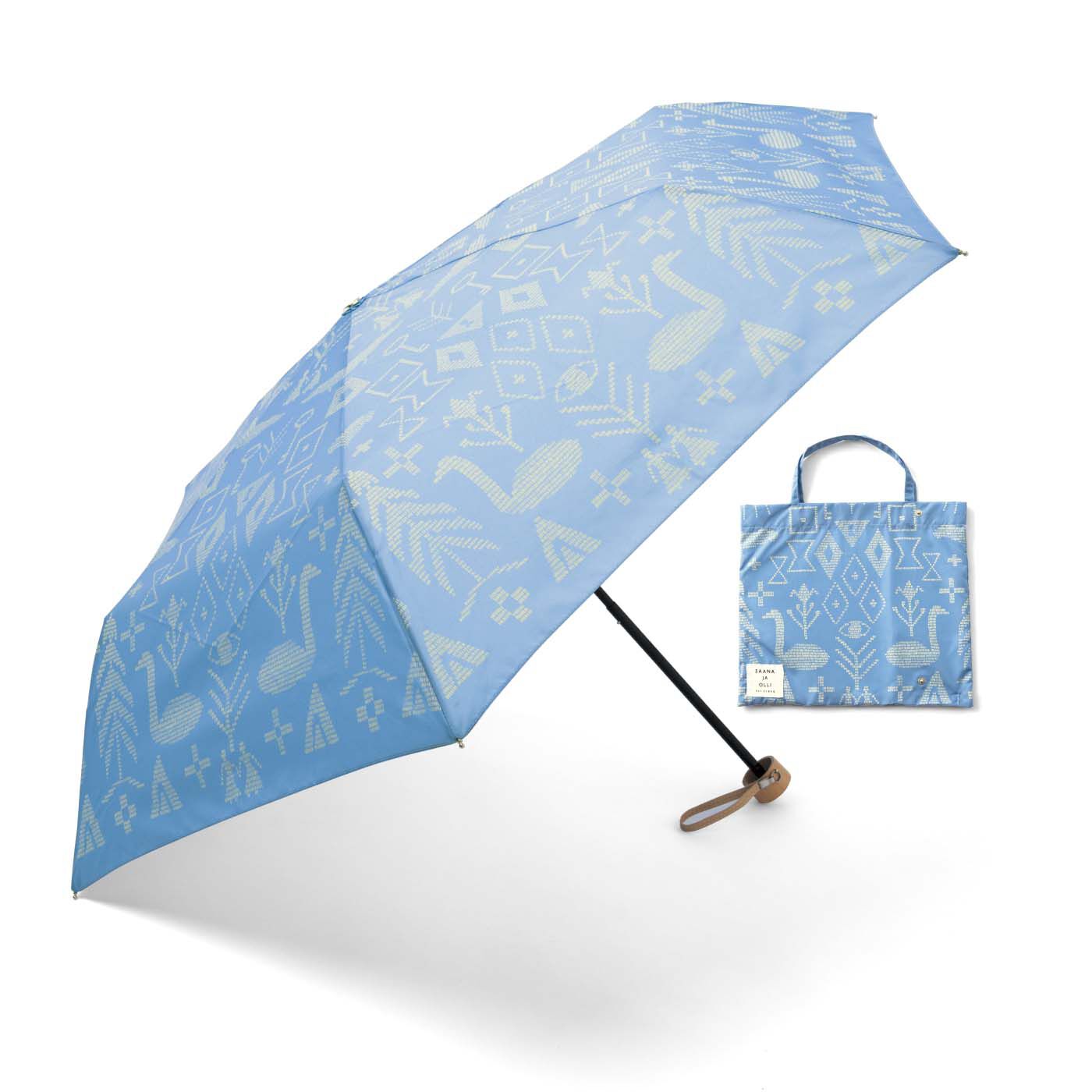 Real Stock|ＳＡＡＮＡ ＪＡ ＯＬＬＩ サーナ ヤ オッリ　トートバッグ付き折りたたみ傘|〈ザ バース オブ ザ ワールド〉　傘と同じ生地のトートバッグ付き。