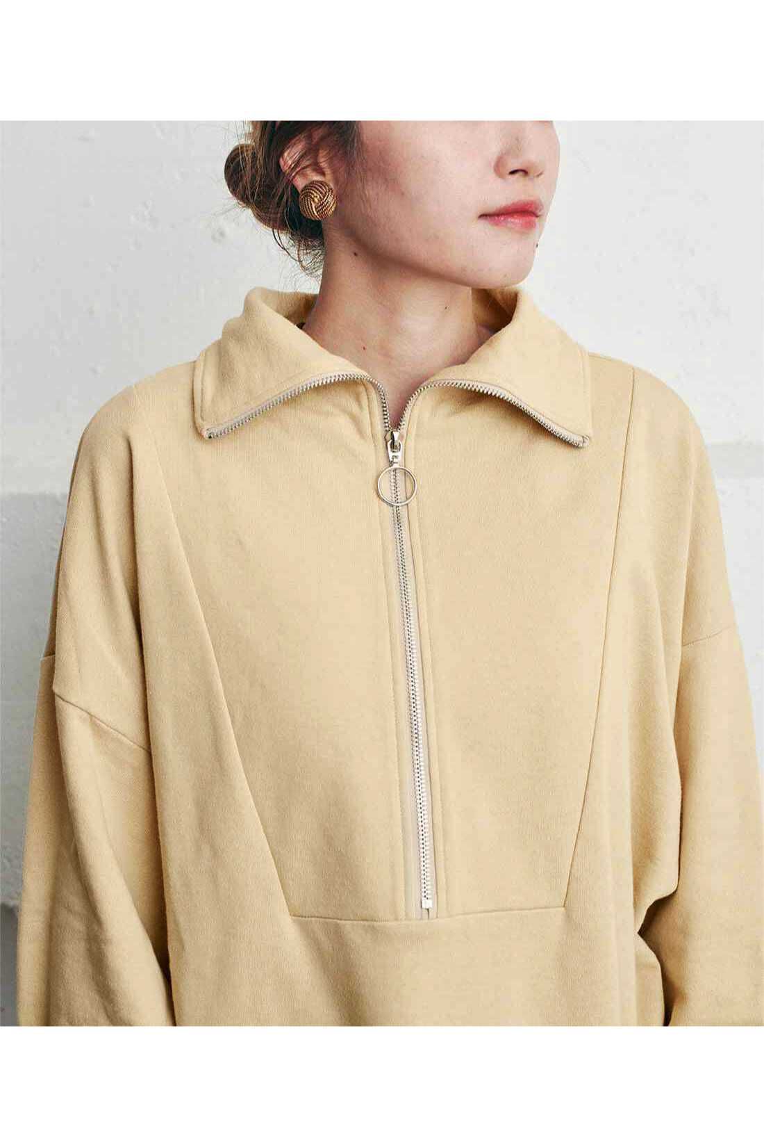 realstock [リアルストック]（Express BOX）|MEDE19F　ジップスウェットプルオーバー〈ベージュ〉