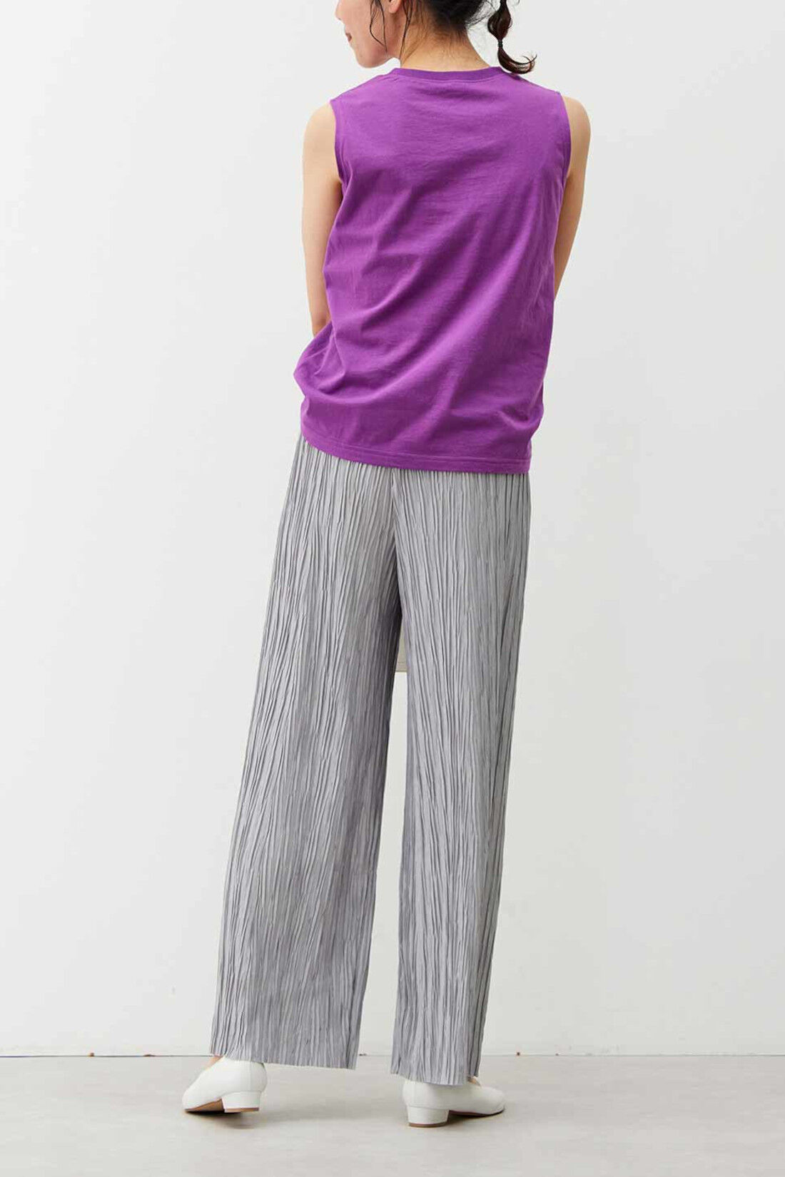 realstock [リアルストック]（Express BOX）|Live love cotton（R）プロジェクト リブ イン コンフォート きれいシルエットのパックTシャツ＆タンクトップセット〈パープル＆ブラック〉