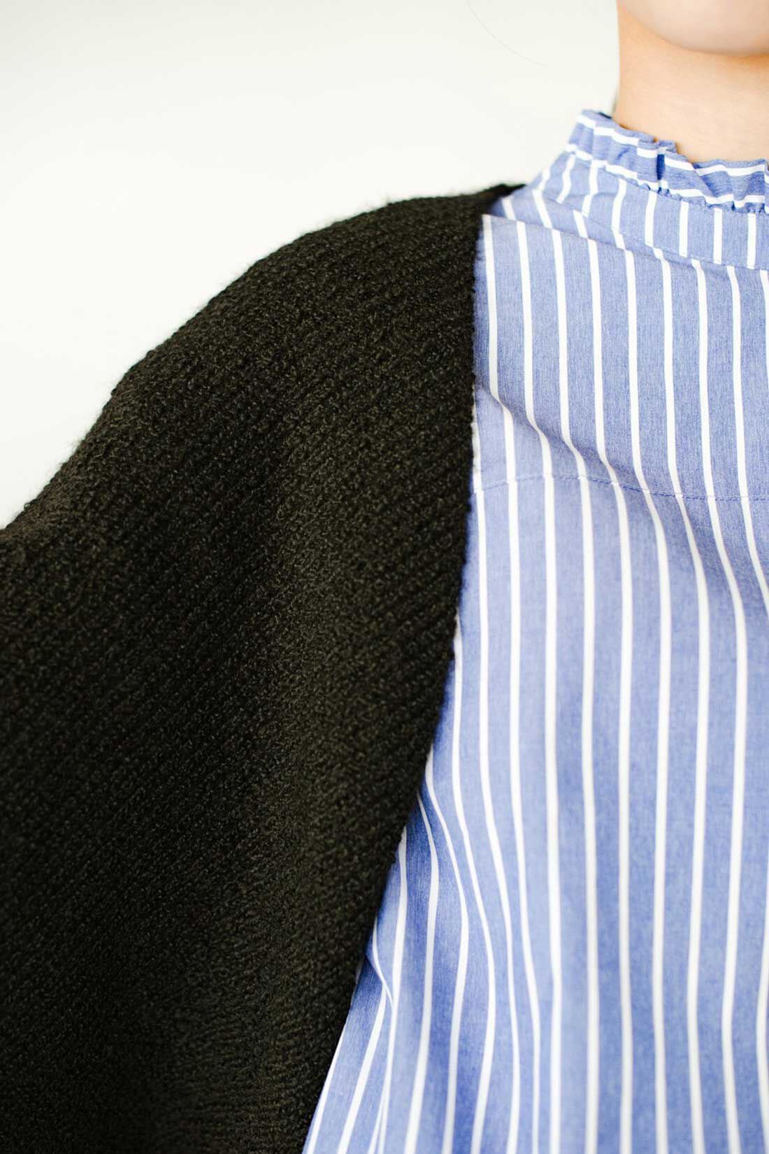 realstock [リアルストック]（Express BOX）|ｈａｃｏ！ 季節の変化を楽しむ「愛服」 シャツもブラウスもニットもやさしく包むアームボレロ〈ブラック〉