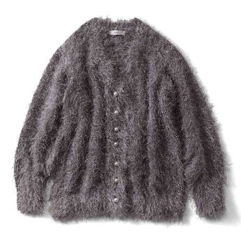 Real Stock | ブライトフェザーヤーンカーデ〈グレー〉ＩＥ