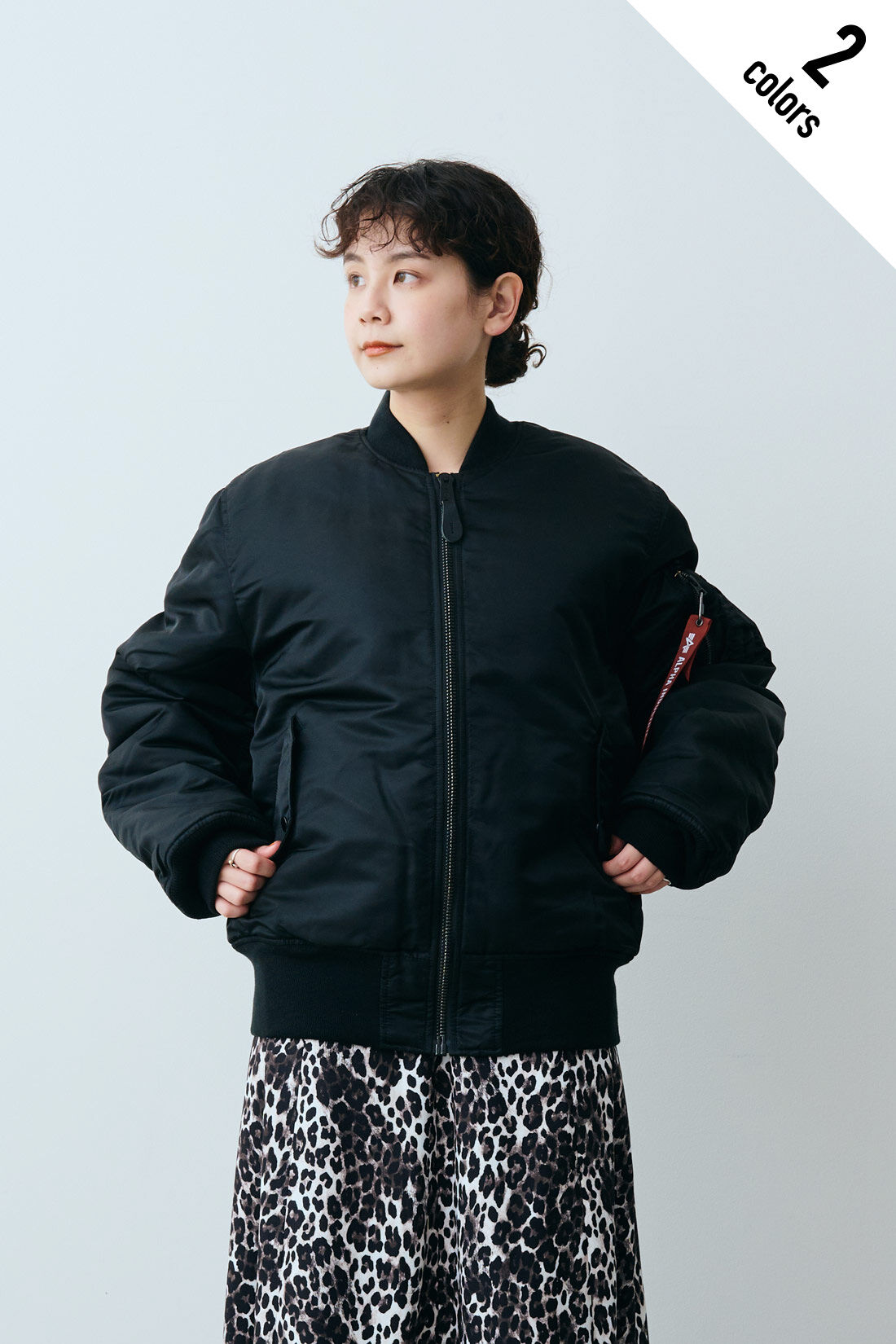 Real Stock|MEDE19F 〈SELECT〉【Alpha Industries】プリントライニング2WAY MA-1|1.ブラック