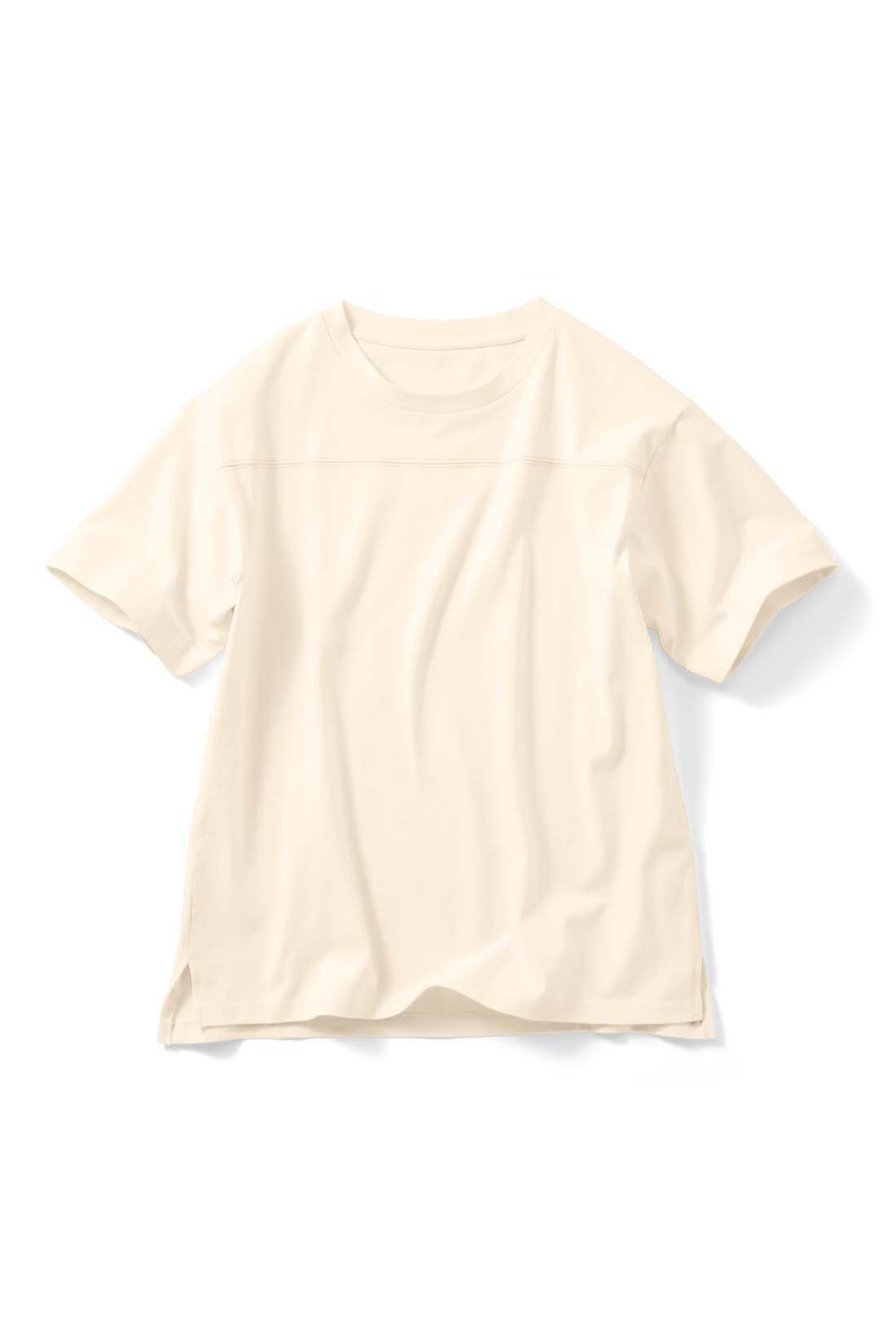 Real Stock|Live love cottonプロジェクト　リブ イン コンフォート　栞里ちゃんとつくったオーガニックコットンの大人ナンバーTシャツ〈オフホワイト〉