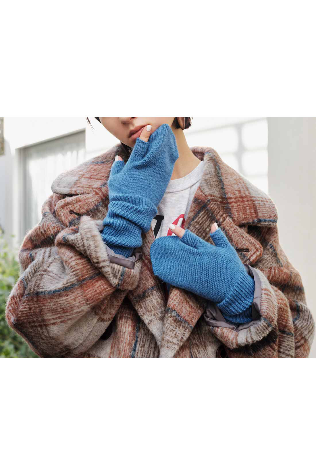 MEDE19F バイカラーロング手袋