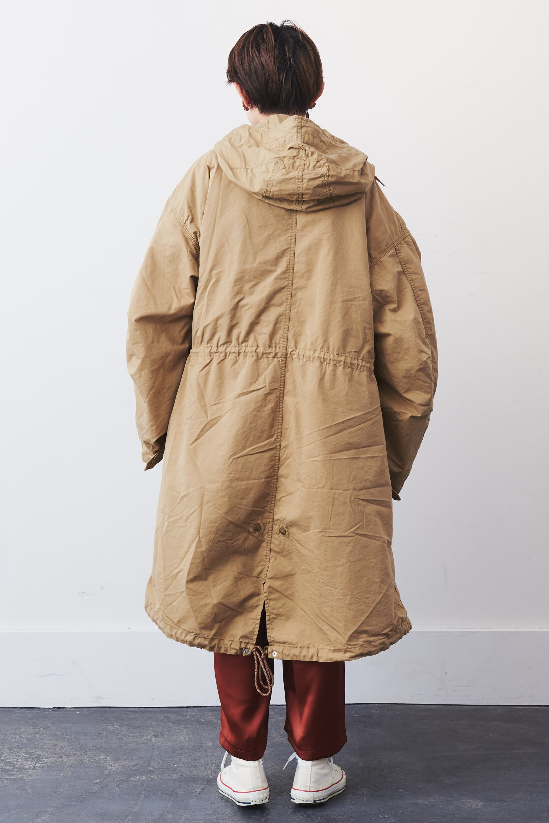 Real Stock|MEDE19F 〈SELECT〉 Lee MILITARY FISHTAIL PARKA〈BEIGE〉|モデル身長：164cm　着用サイズ：M