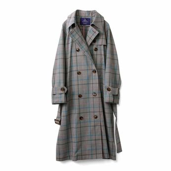 Real Stock | チェックトレンチコート〈ブラック〉ＩＥ