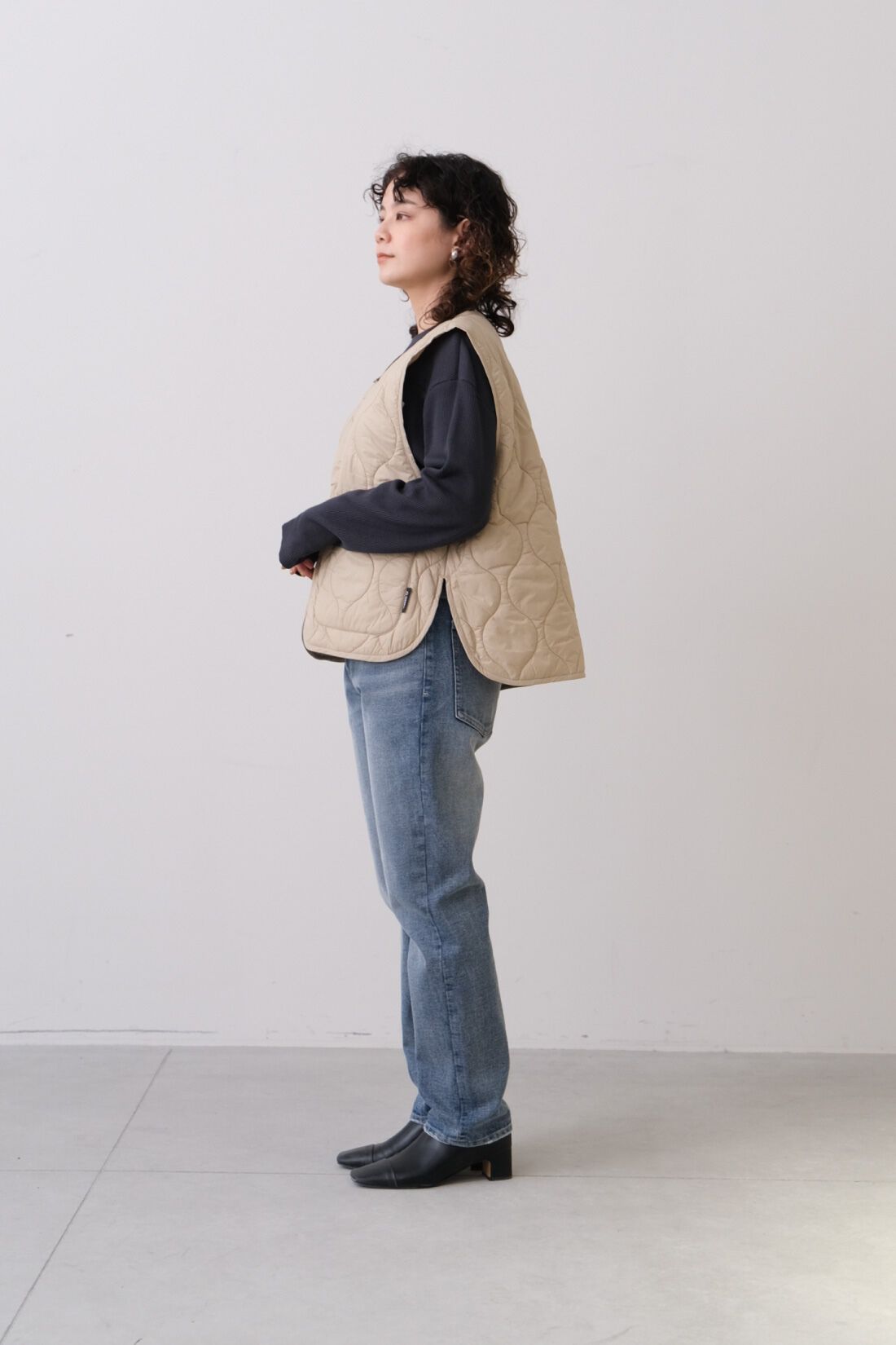 Real Stock|MEDE19F 〈SELECT〉　【GERRY】 4-WAY SHORT MOUNTAIN JACKET|2 beige モデル身長:157cm