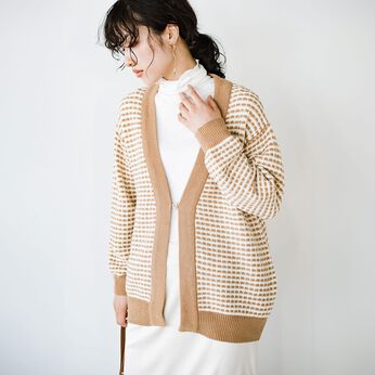 Real Stock | ＡＮＮＡ　ＬＵＮＡＭＩＸ糸配色カーディガン