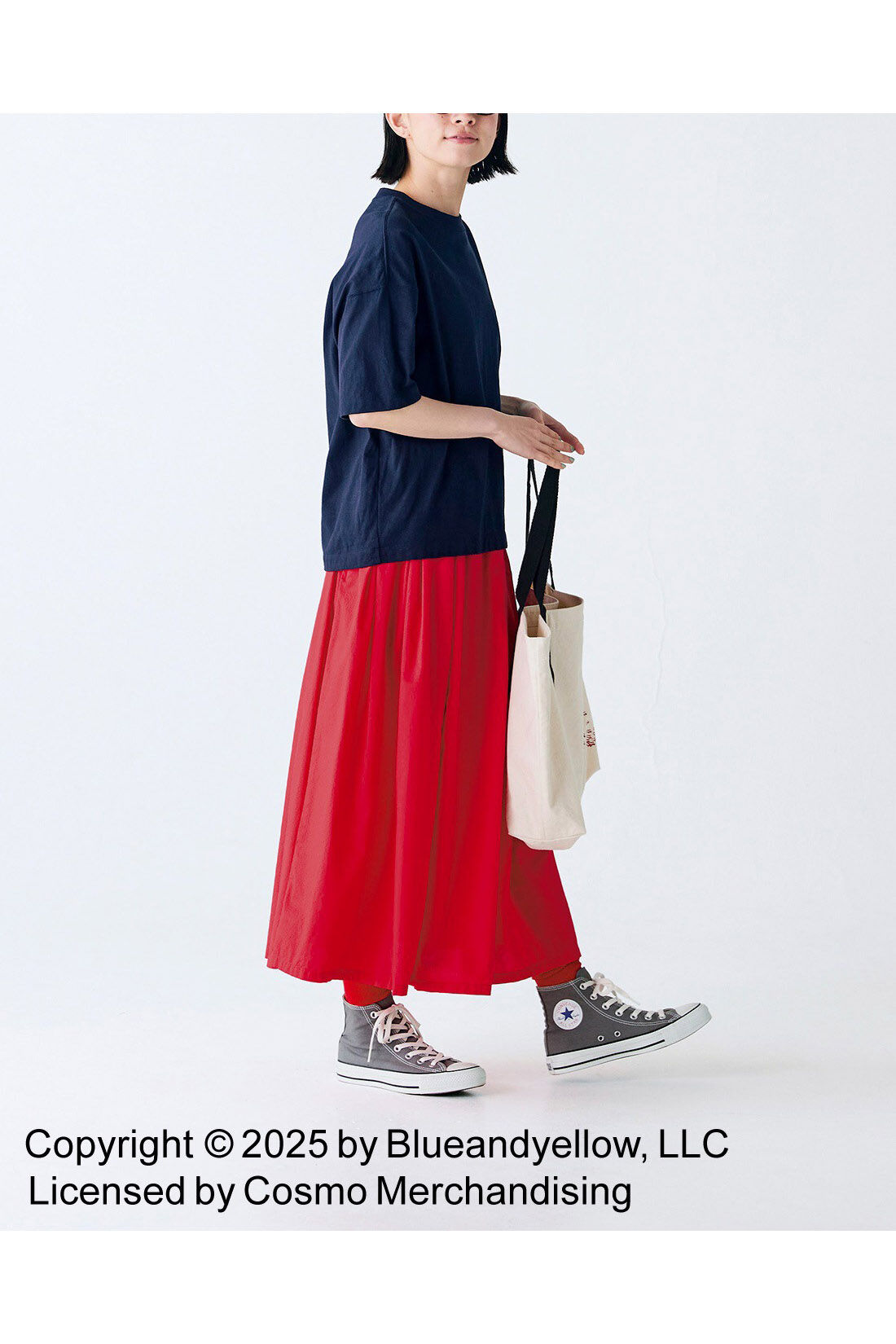 Sunny clouds so-co|サニークラウズ feat. Swimmy 　スイミーTシャツ〈レディース〉紺