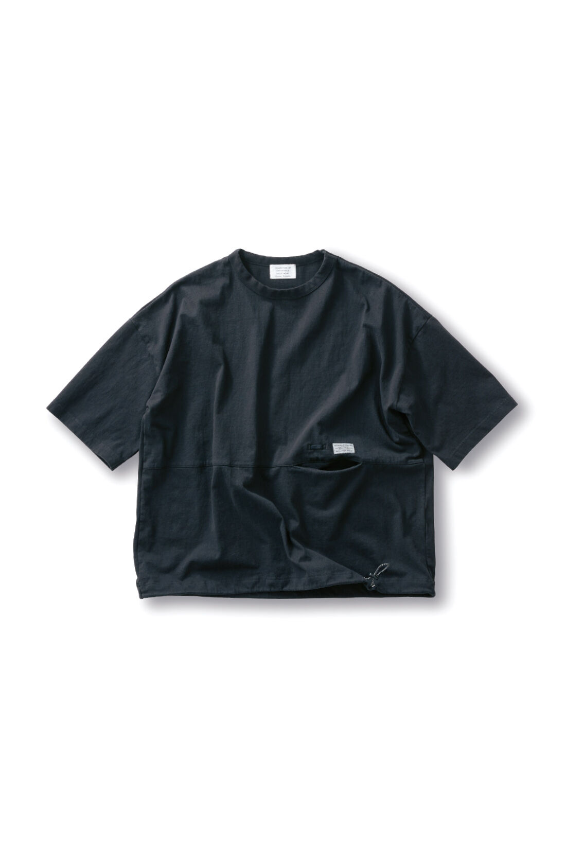 Sunny clouds so-co|サニークラウズ　すそが絞れるTシャツ〈メンズ〉黒