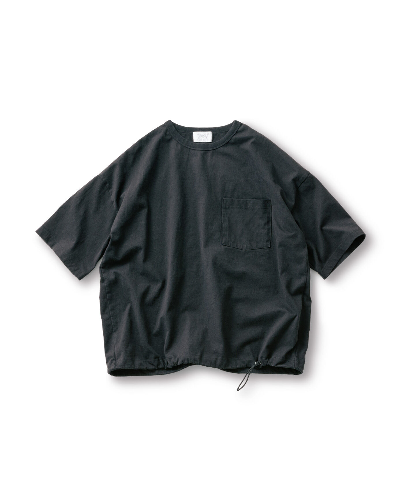 サニークラウズ すそが絞れるTシャツ〈メンズ〉黒｜Tシャツ