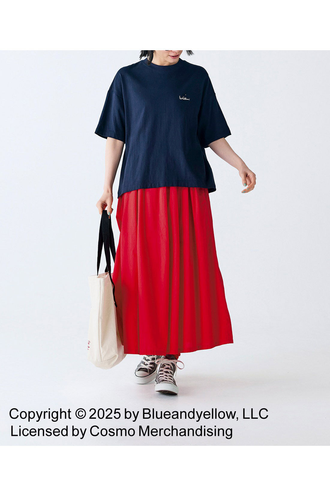 Sunny clouds so-co|サニークラウズ feat. Swimmy 　スイミーTシャツ〈レディース〉紺