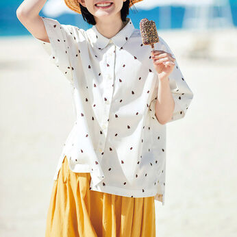 Sunny clouds so-co | サニークラウズチョコバーシャツ〈レディース〉