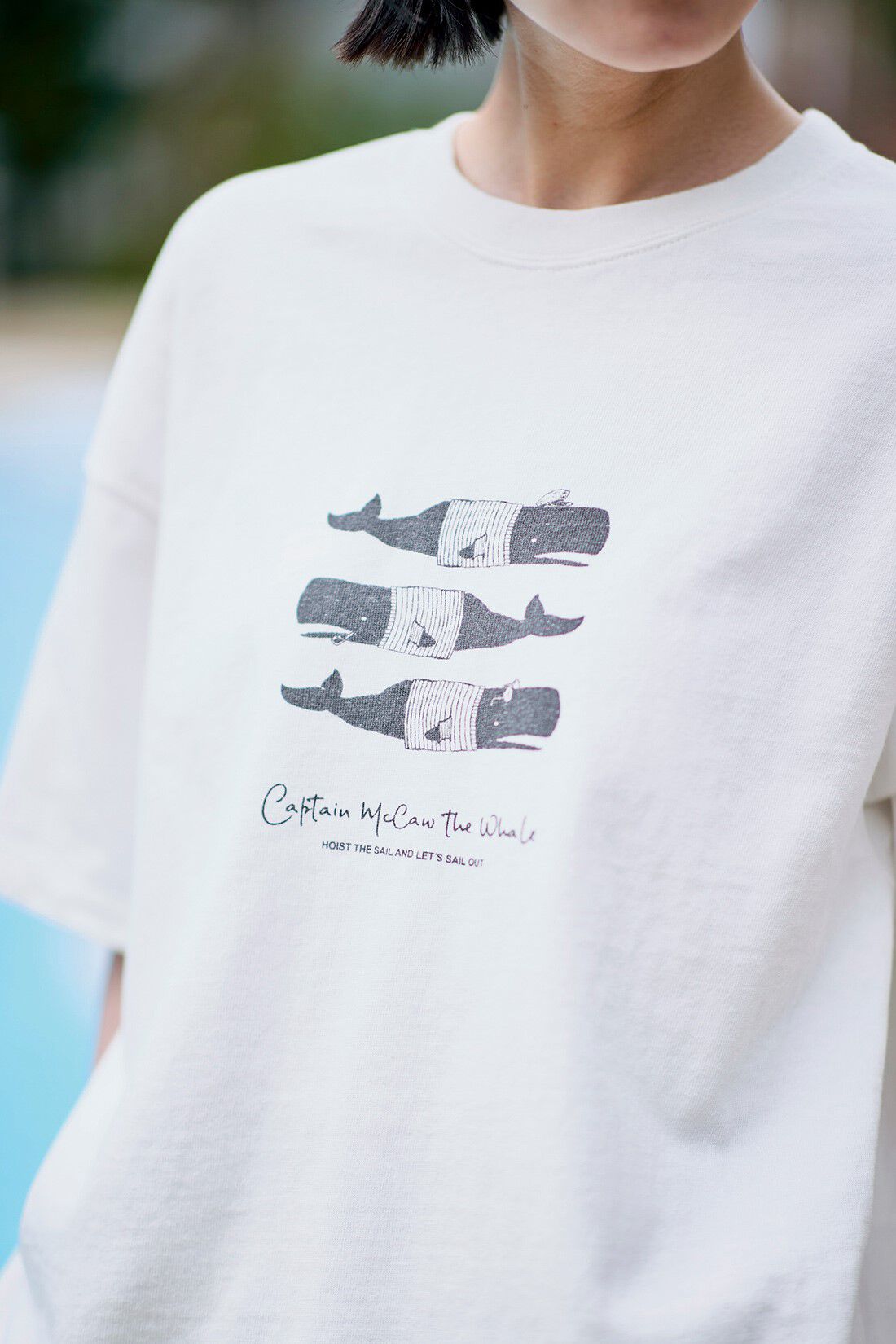 Sunny clouds so-co|サニークラウズ　くじらの船長Tシャツ〈レディース〉