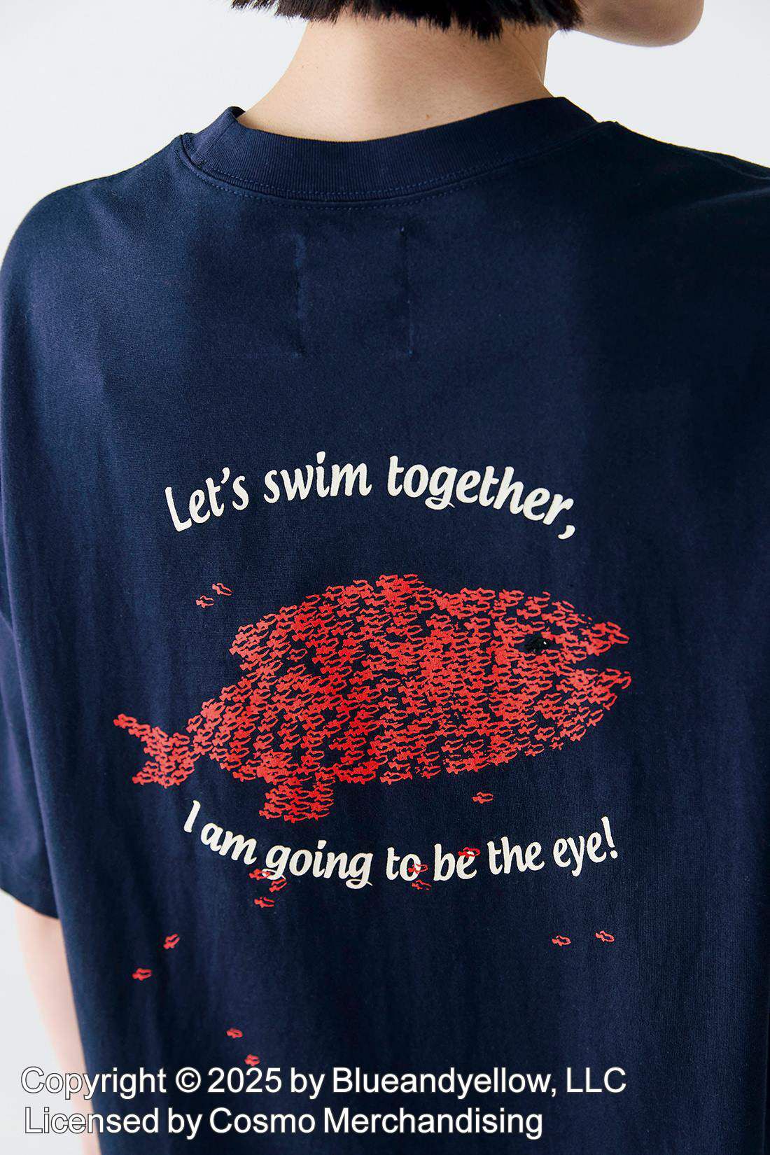 Sunny clouds so-co|サニークラウズ feat. Swimmy 　スイミーTシャツ〈レディース〉紺