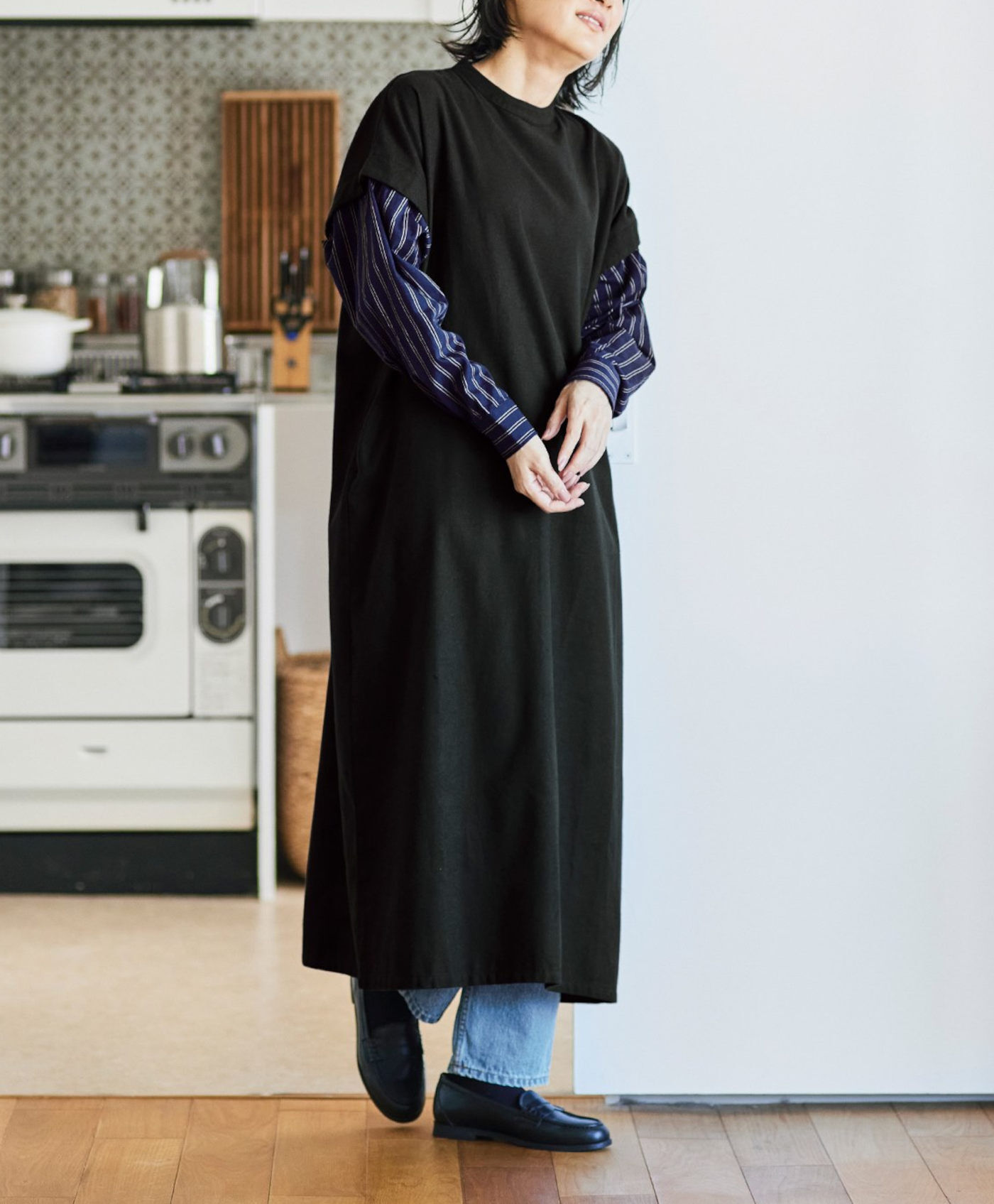 Sunny clouds feat. Shuttle Notes Shuttle one-piece on  Dress〈Women〉｜ExpressBOX｜FELISSIMO【Official Online Store】