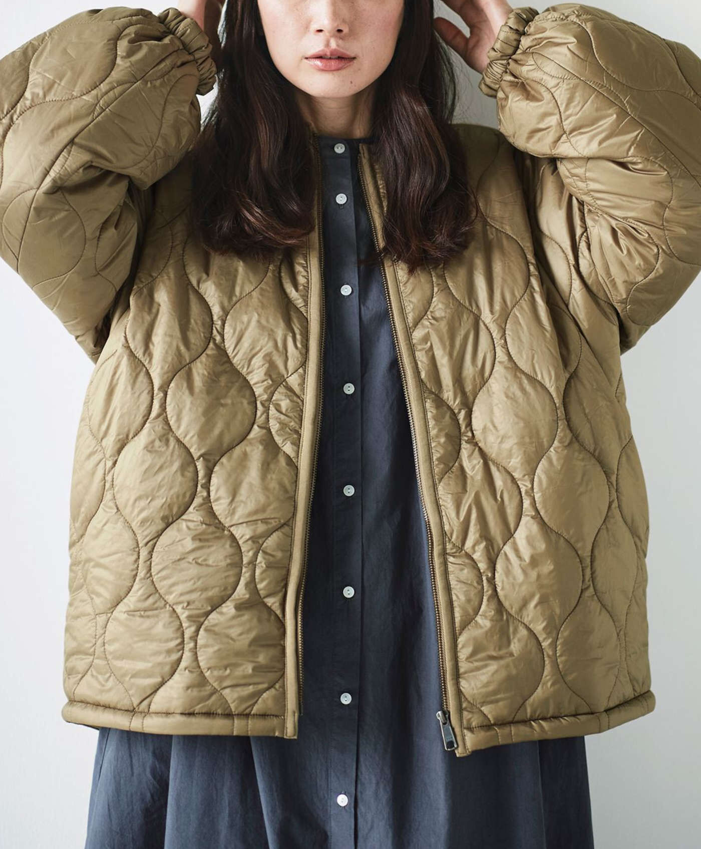 サニークラウズ キルティングコート　kazumi ススキ色の キルトジャケット