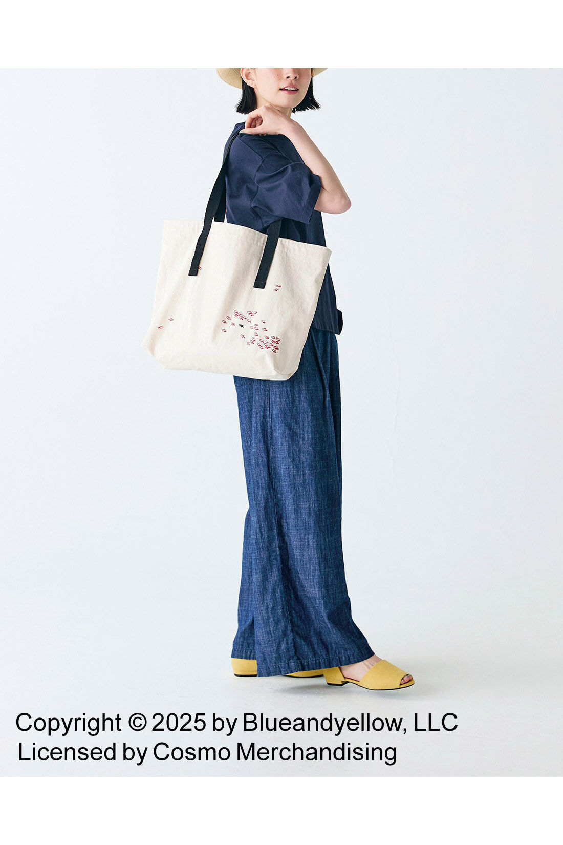 Sunny clouds so-co|サニークラウズ feat. Swimmy 　スイミーTシャツ〈レディース〉紺