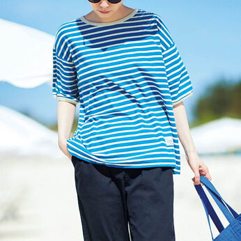 Sunny clouds so-co | サニークラウズ浜辺ボーダーＴシャツ〈レディース〉